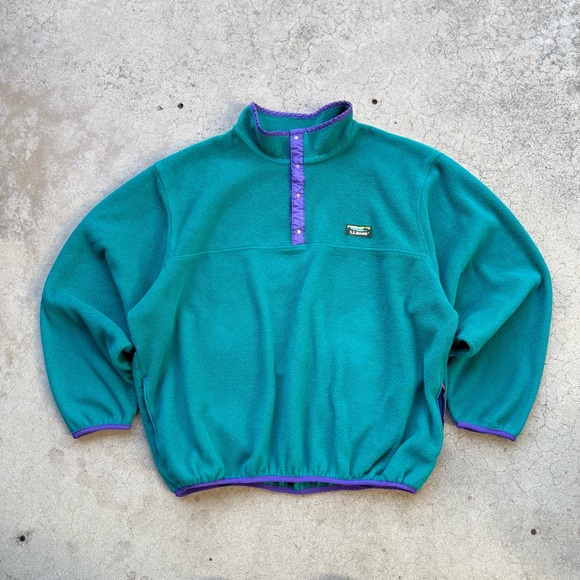 L.L. Bean Other - Vintage 90’s LL Bean Snap On Fleece Pullover Sweater